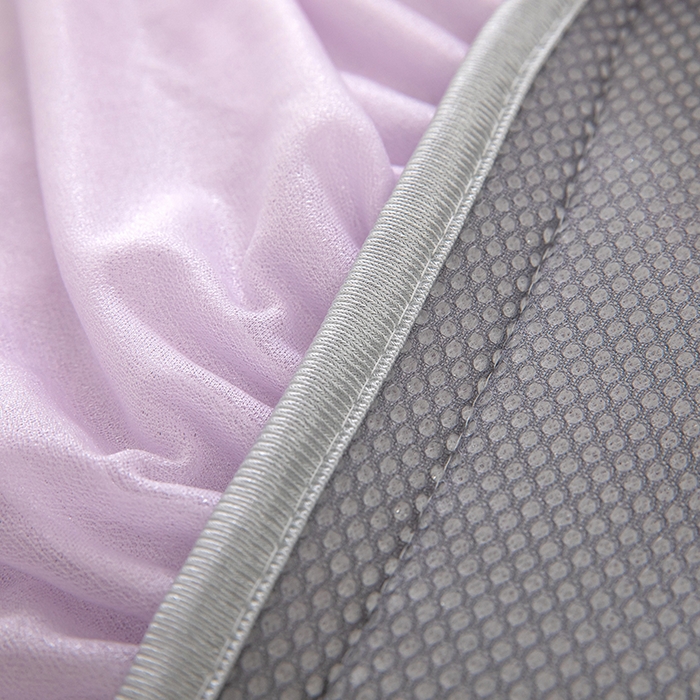 91家纺网 家纺一手货源 找家纺 木兰花 2026新款凉豆豆款PE高分子复合凉感席床盖款凉席三件套-可配同色系夏被(控价228) 清凉夏日-紫色