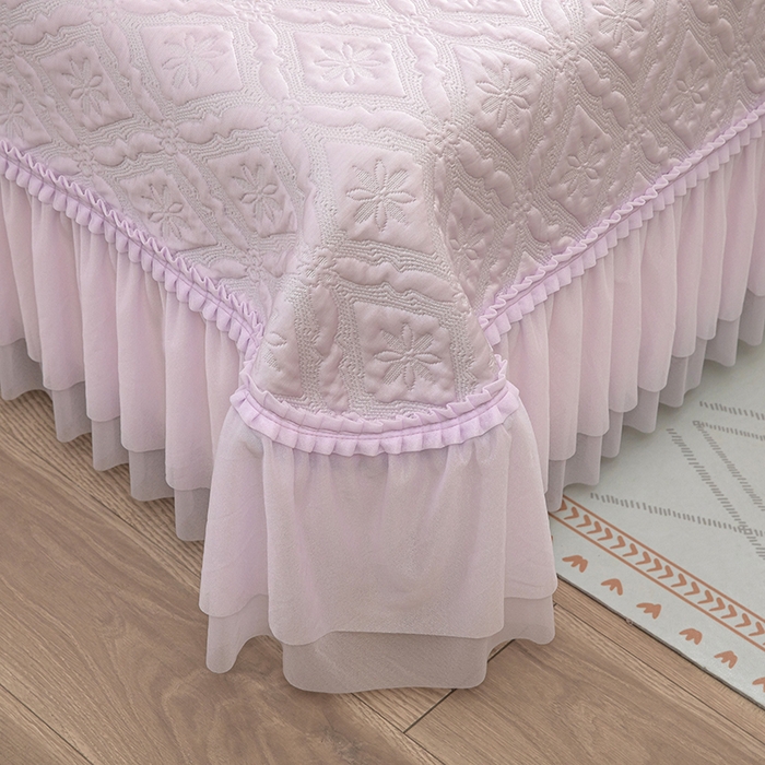 91家纺网 家纺一手货源 找家纺 木兰花 2026新款凉豆豆款PE高分子复合凉感席床盖款凉席三件套-可配同色系夏被(控价228) 清凉夏日-紫色