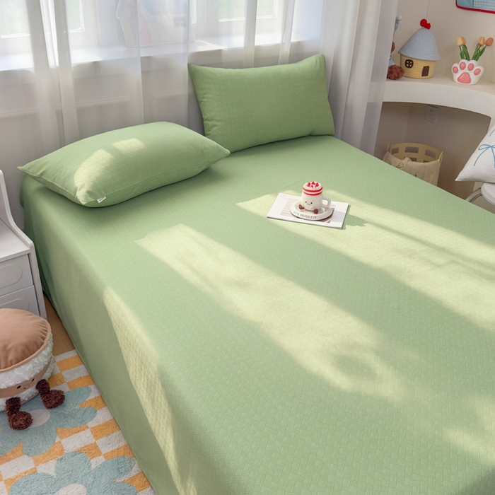 91家纺网 家纺一手货源 找家纺 爱彼家纺 2026夏季新款亲肤原棉老粗布透气印花床单单件热门热门床单款新升级-细沙老粗布 橄榄绿