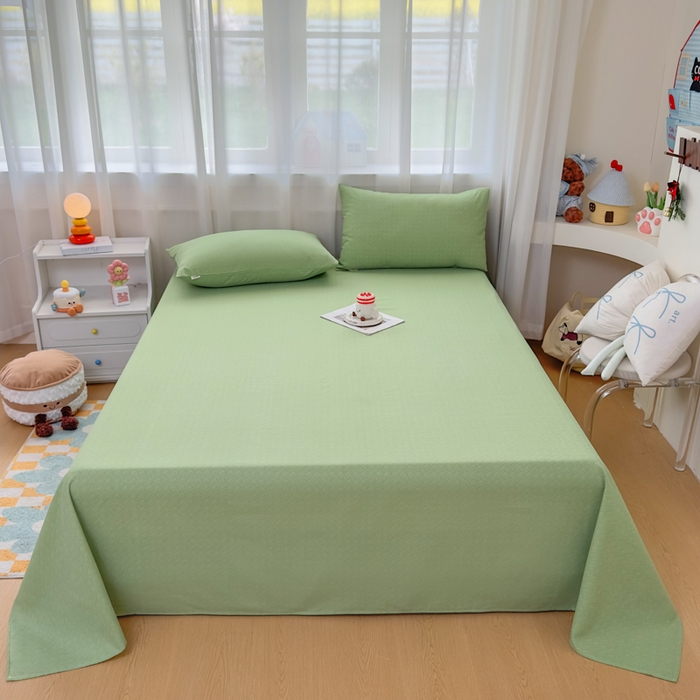 91家纺网 家纺一手货源 找家纺 爱彼家纺 2026夏季新款亲肤原棉老粗布透气印花床单单件热门热门床单款新升级-细沙老粗布 橄榄绿