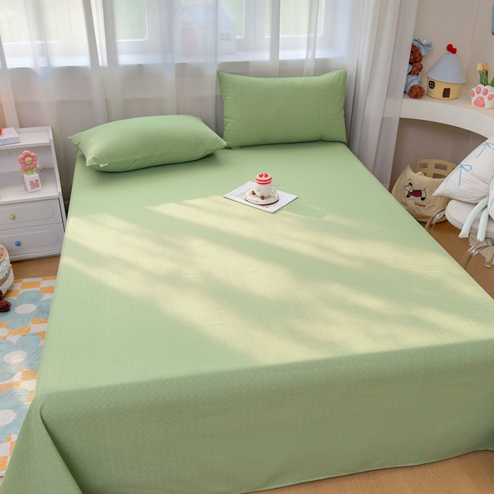 91家纺网 家纺一手货源 找家纺 爱彼家纺 2026夏季新款亲肤原棉老粗布透气印花床单单件热门热门床单款新升级-细沙老粗布 橄榄绿