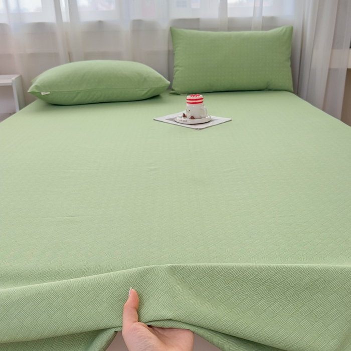 91家纺网 家纺一手货源 找家纺 爱彼家纺 2026夏季新款亲肤原棉老粗布透气印花床单单件热门热门床单款新升级-细沙老粗布 橄榄绿