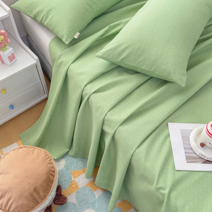 91家纺网 家纺一手货源 找家纺 爱彼家纺 2026夏季新款亲肤原棉老粗布透气印花床单单件热门热门床单款新升级-细沙老粗布 橄榄绿