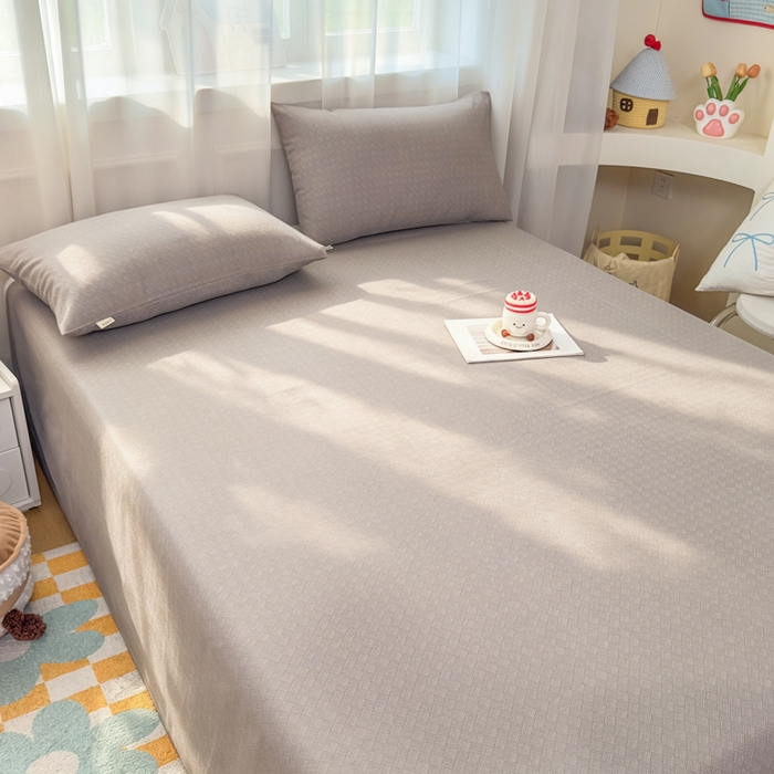 91家纺网 家纺一手货源 找家纺 爱彼家纺 2026夏季新款亲肤原棉老粗布透气印花床单单件热门热门床单款新升级-细沙老粗布 卡其