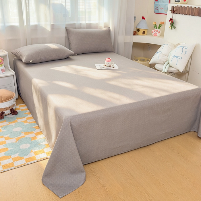 91家纺网 家纺一手货源 找家纺 爱彼家纺 2026夏季新款亲肤原棉老粗布透气印花床单单件热门热门床单款新升级-细沙老粗布 卡其