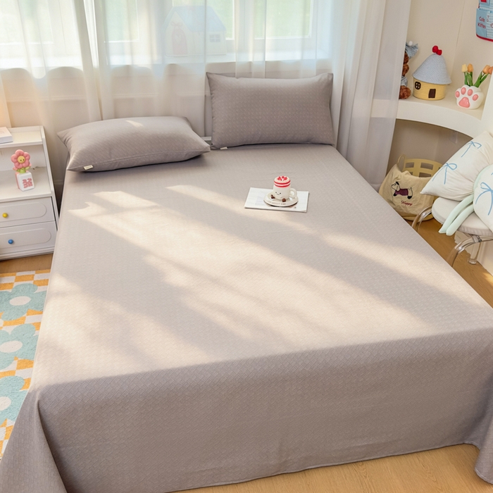 91家纺网 家纺一手货源 找家纺 爱彼家纺 2026夏季新款亲肤原棉老粗布透气印花床单单件热门热门床单款新升级-细沙老粗布 卡其