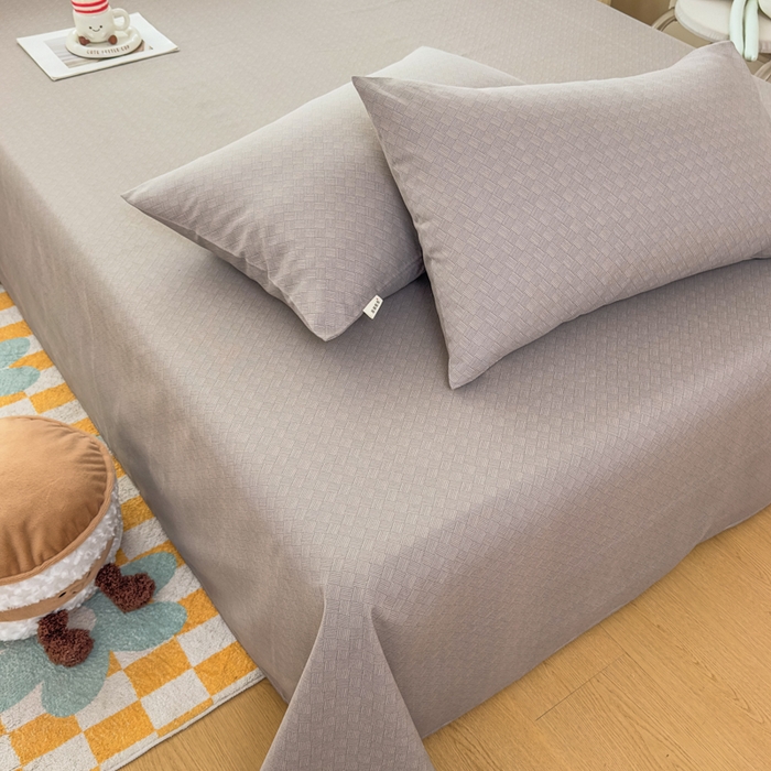 91家纺网 家纺一手货源 找家纺 爱彼家纺 2026夏季新款亲肤原棉老粗布透气印花床单单件热门热门床单款新升级-细沙老粗布 卡其