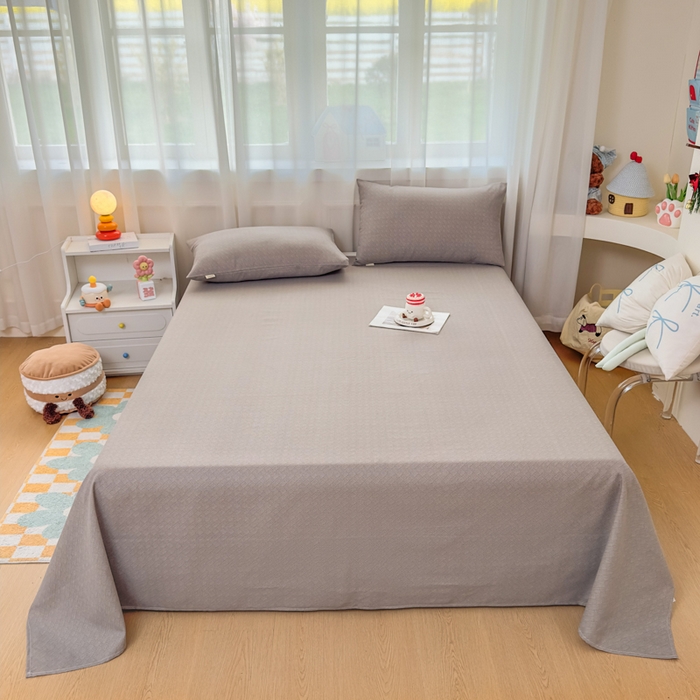 91家纺网 家纺一手货源 找家纺 爱彼家纺 2026夏季新款亲肤原棉老粗布透气印花床单单件热门热门床单款新升级-细沙老粗布 卡其