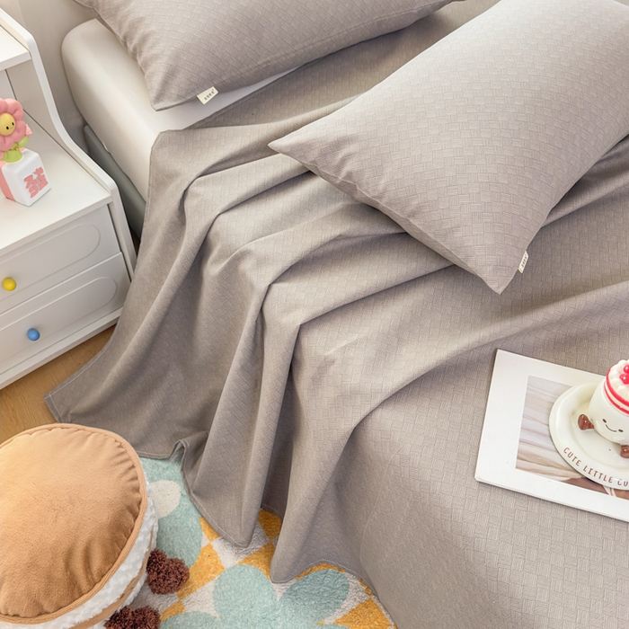 91家纺网 家纺一手货源 找家纺 爱彼家纺 2026夏季新款亲肤原棉老粗布透气印花床单单件热门热门床单款新升级-细沙老粗布 卡其