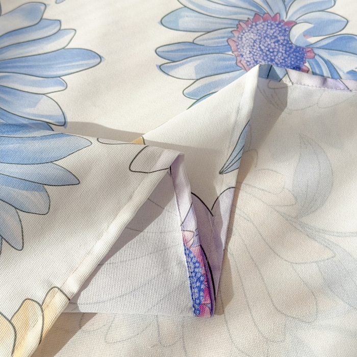 91家纺网 家纺一手货源 找家纺 爱彼家纺 2026夏季新款亲肤原棉老粗布透气印花床单单件热门热门床单款新升级-细沙老粗布 蓝菊绘