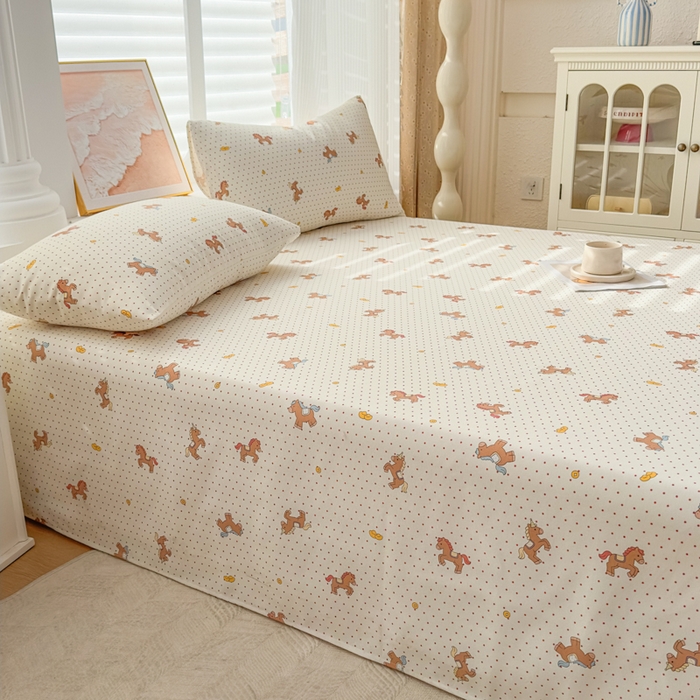 91家纺网 家纺一手货源 找家纺 爱彼家纺 2026夏季新款亲肤原棉老粗布透气印花床单单件热门热门床单款新升级-细沙老粗布 马上发财