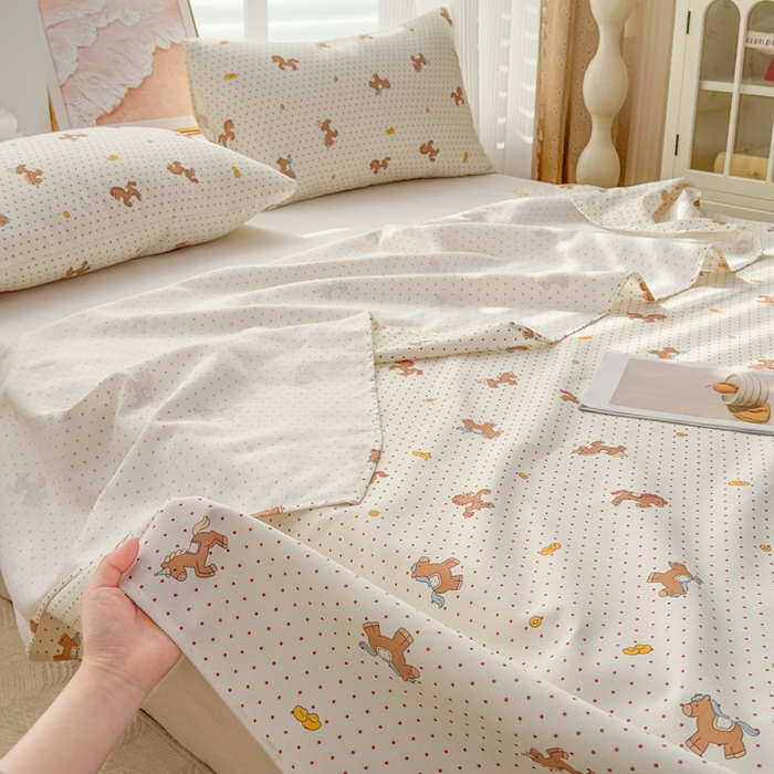 91家纺网 家纺一手货源 找家纺 爱彼家纺 2026夏季新款亲肤原棉老粗布透气印花床单单件热门热门床单款新升级-细沙老粗布 马上发财