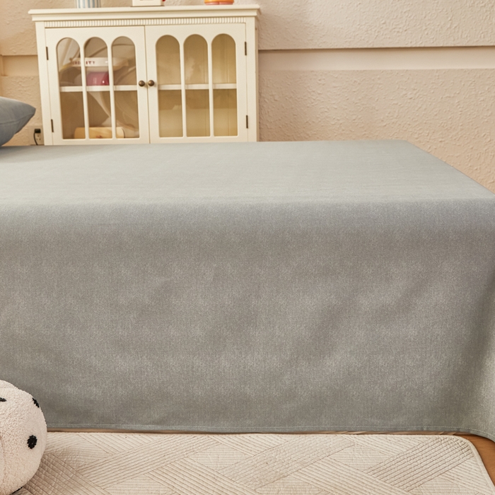 91家纺网 家纺一手货源 找家纺 爱彼家纺 2026夏季新款亲肤原棉老粗布透气印花床单单件热门热门床单款新升级-细沙老粗布 星空灰