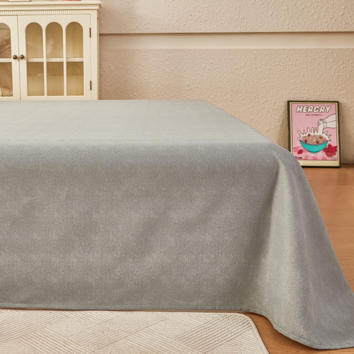 91家纺网 家纺一手货源 找家纺 爱彼家纺 2026夏季新款亲肤原棉老粗布透气印花床单单件热门热门床单款新升级-细沙老粗布 星空灰