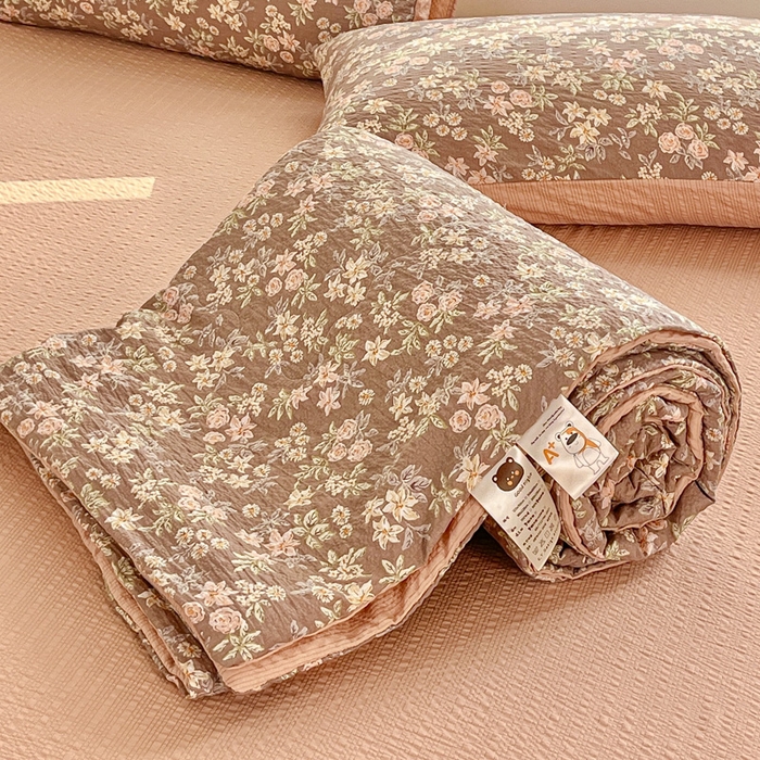 91家纺网 家纺一手货源 找家纺 （总）利禾家纺 2026春夏新款泡芙纱简约夏被四件套夏凉被空调被