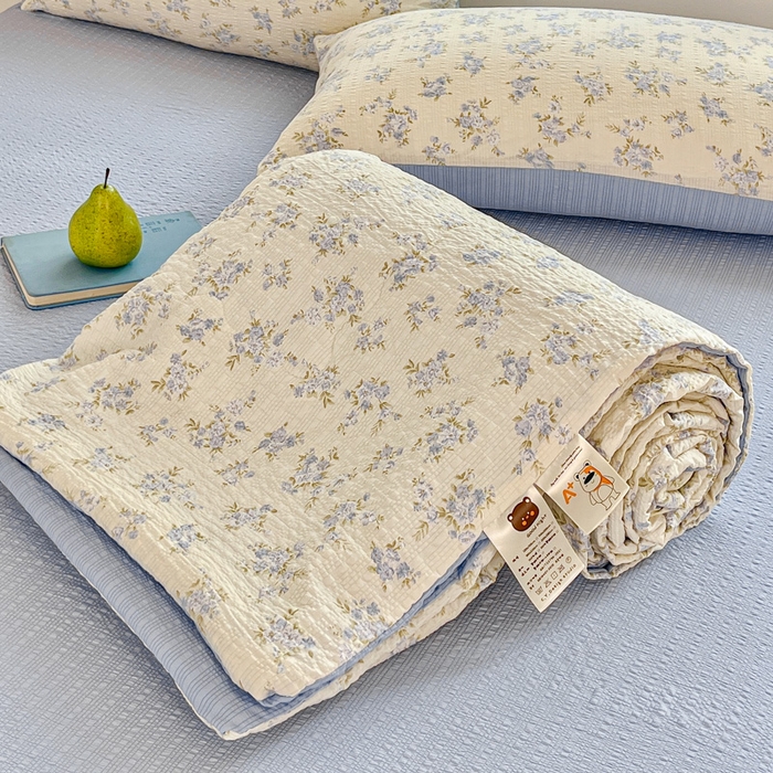 91家纺网 家纺一手货源 找家纺 （总）利禾家纺 2026春夏新款泡芙纱简约夏被四件套夏凉被空调被