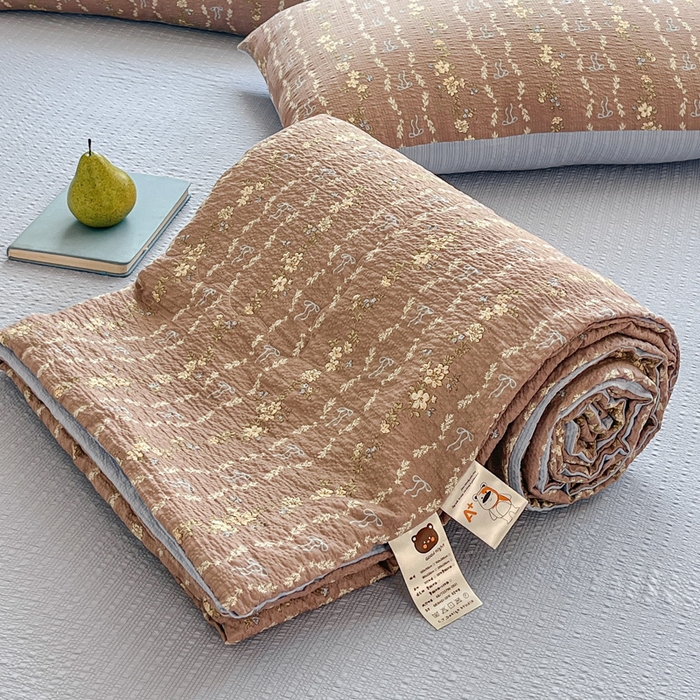 91家纺网 家纺一手货源 找家纺 （总）利禾家纺 2026春夏新款泡芙纱简约夏被四件套夏凉被空调被