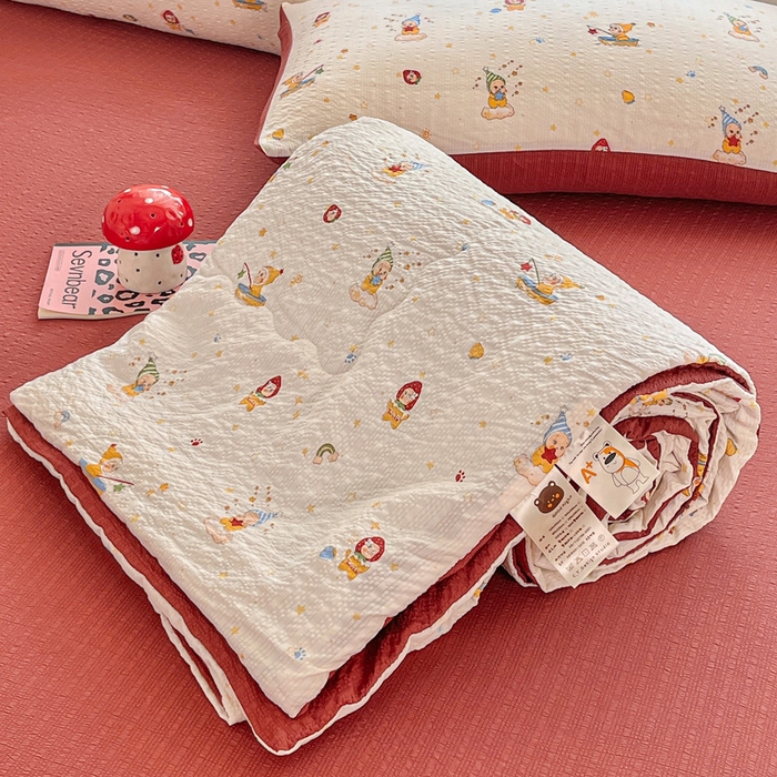 91家纺网 家纺一手货源 找家纺 （总）利禾家纺 2026春夏新款泡芙纱简约夏被四件套夏凉被空调被