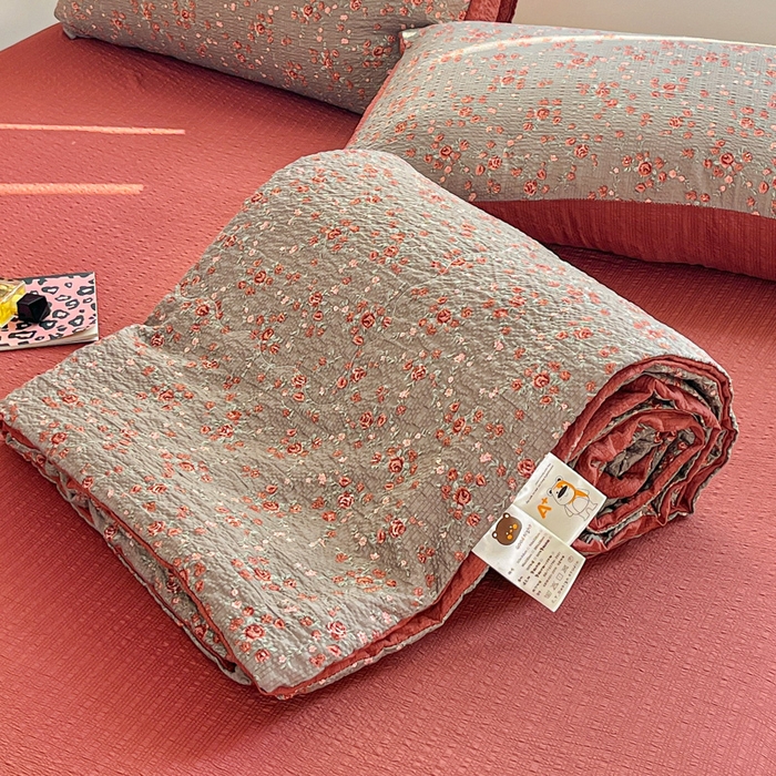 91家纺网 家纺一手货源 找家纺 （总）利禾家纺 2026春夏新款泡芙纱简约夏被四件套夏凉被空调被