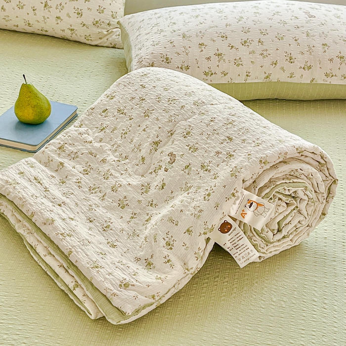 91家纺网 家纺一手货源 找家纺 （总）利禾家纺 2026春夏新款泡芙纱简约夏被四件套夏凉被空调被