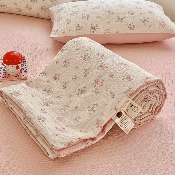 91家纺网 家纺一手货源 找家纺 （总）利禾家纺 2026春夏新款泡芙纱简约夏被四件套夏凉被空调被