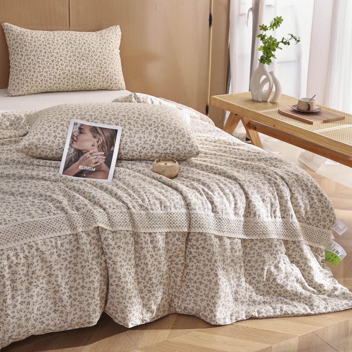 91家纺网 家纺一手货源 找家纺 尊妙被业 2026新款全棉双层纱蚕蛹蛋白抗菌夏被被子被芯 锦织-米