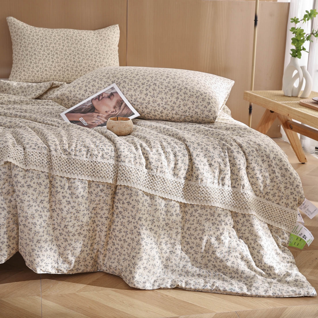 91家纺网 家纺一手货源 找家纺 尊妙被业 2026新款全棉双层纱蚕蛹蛋白抗菌夏被被子被芯 锦织-米