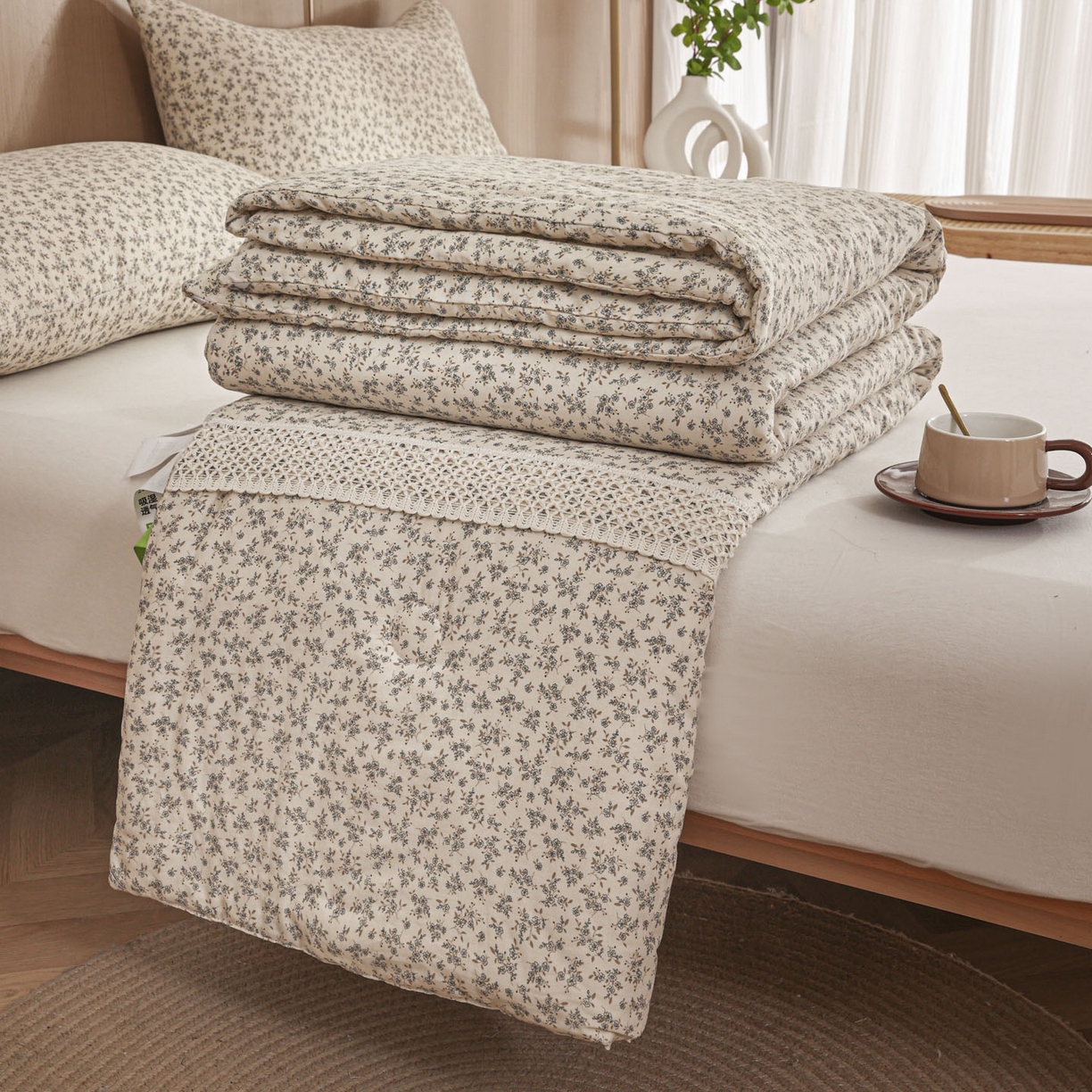 91家纺网 家纺一手货源 找家纺 尊妙被业 2026新款全棉双层纱蚕蛹蛋白抗菌夏被被子被芯 锦织-米