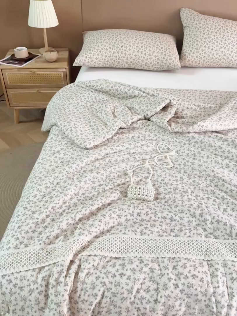 91家纺网 家纺一手货源 找家纺 尊妙被业 2026新款全棉双层纱蚕蛹蛋白抗菌夏被被子被芯 锦织-米