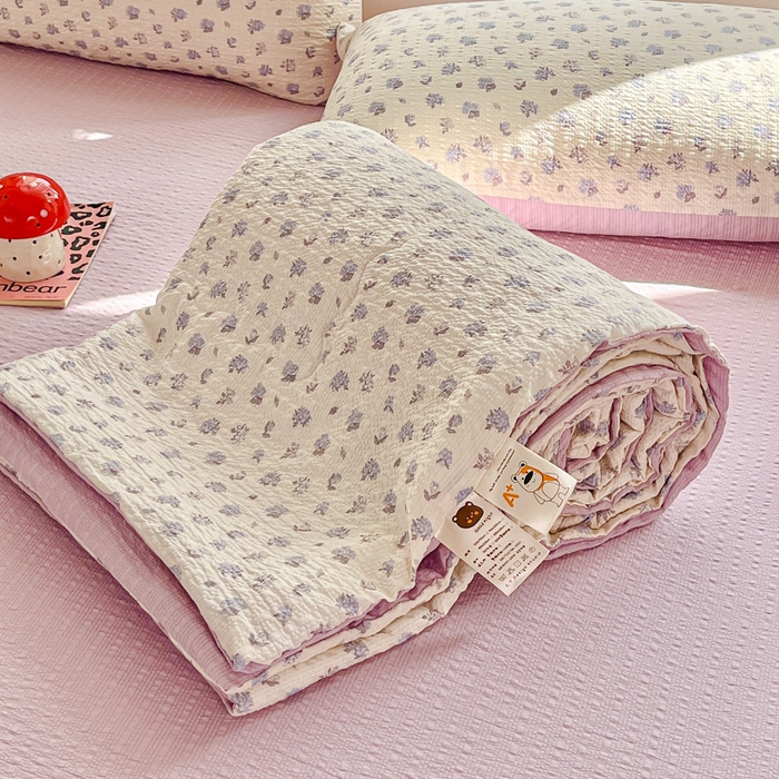 利禾家纺 2026春夏新款泡芙纱简约夏被四件套夏凉被空调被 香雪-简约