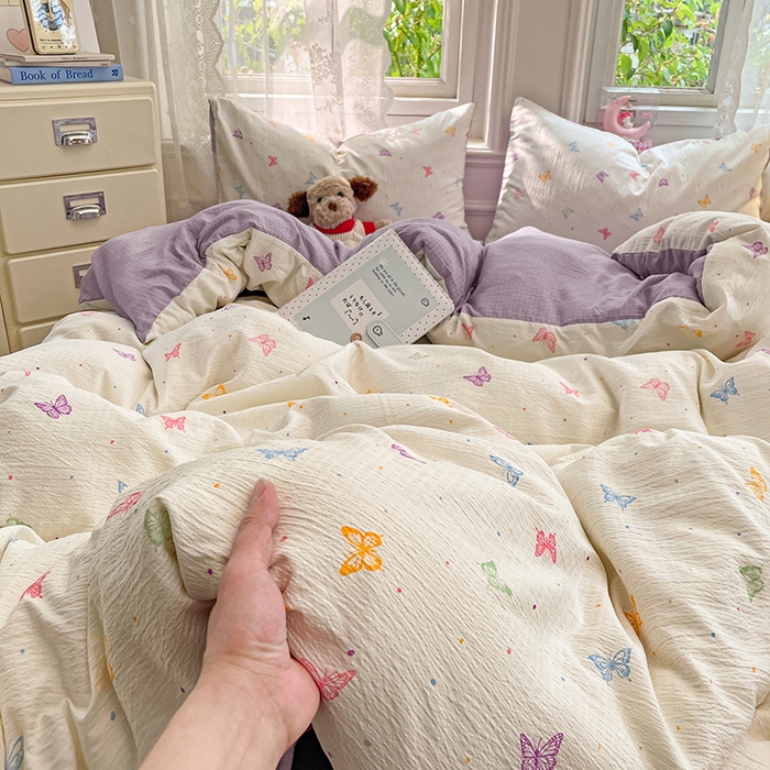 91家纺网 家纺一手货源 找家纺 （总）梦卓家纺 2026新款超柔云感木棉双层纱四件套