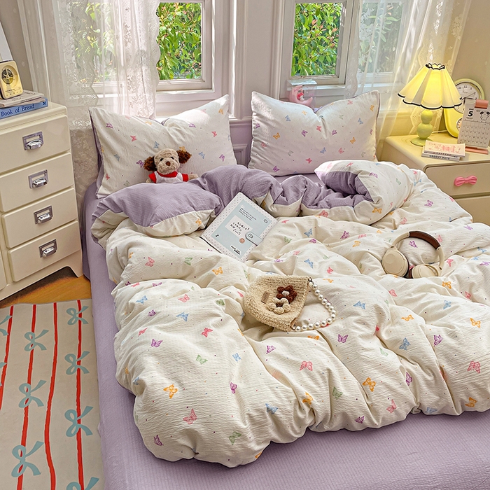 91家纺网 家纺一手货源 找家纺 （总）梦卓家纺 2026新款超柔云感木棉双层纱四件套