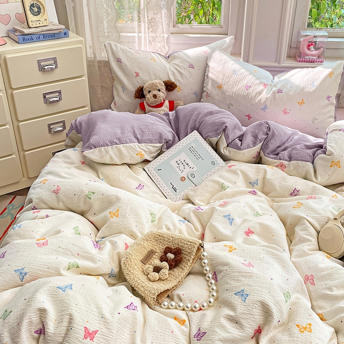 91家纺网 家纺一手货源 找家纺 （总）梦卓家纺 2026新款超柔云感木棉双层纱四件套