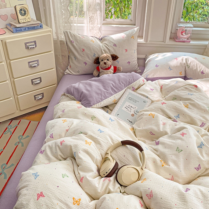 91家纺网 家纺一手货源 找家纺 （总）梦卓家纺 2026新款超柔云感木棉双层纱四件套