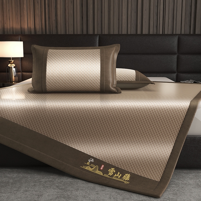 91家纺网 家纺一手货源 找家纺 yyds网供 2026新款礼品团购PE雪藤席新中式冰藤席凉席空调席子-PE雪山藤 PE雪藤-米