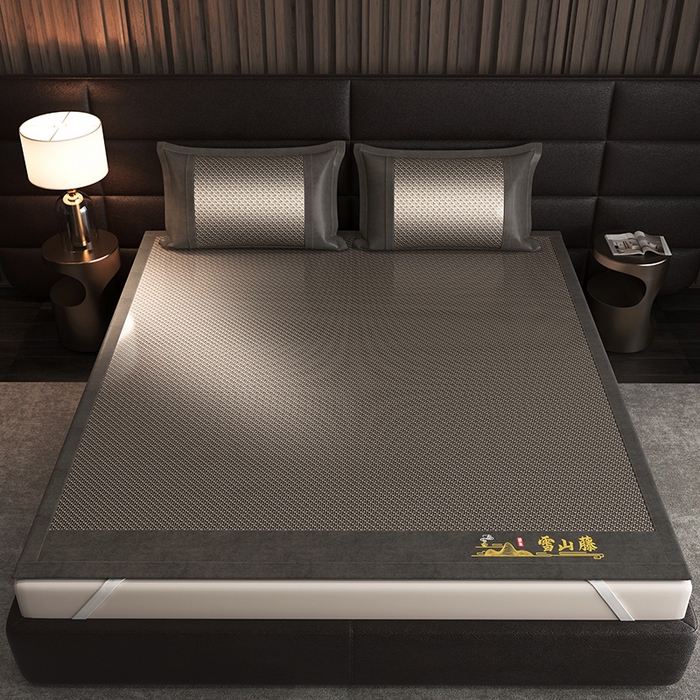 91家纺网 家纺一手货源 找家纺 yyds网供 2026新款礼品团购PE雪藤席新中式冰藤席凉席空调席子-PE雪山藤 PE雪藤-灰