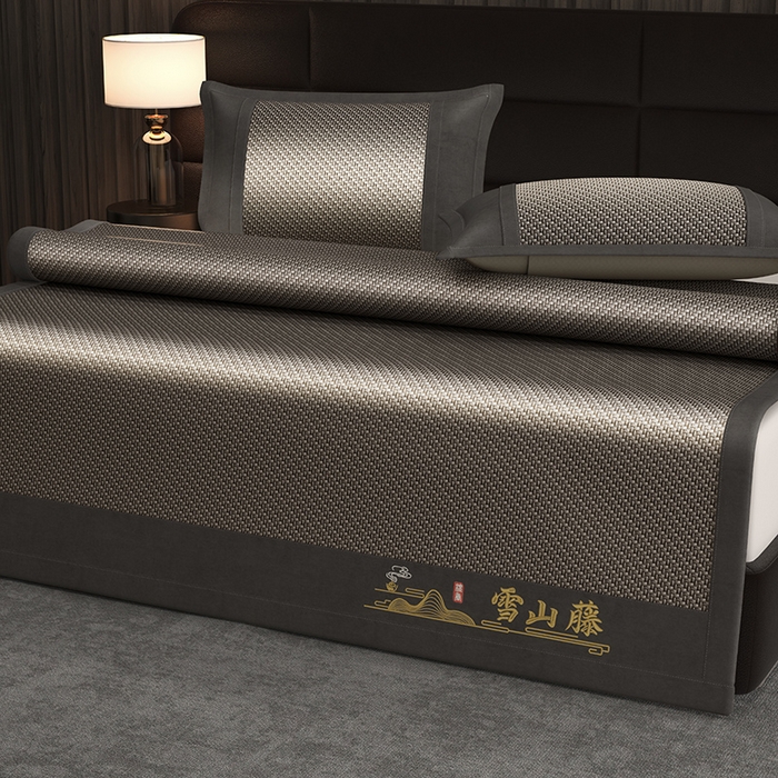 91家纺网 家纺一手货源 找家纺 yyds网供 2026新款礼品团购PE雪藤席新中式冰藤席凉席空调席子-PE雪山藤 PE雪藤-灰