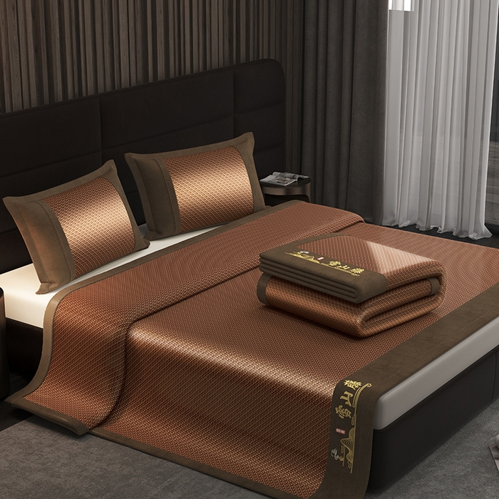 91家纺网 家纺一手货源 找家纺 yyds网供 2026新款礼品团购PE雪藤席新中式冰藤席凉席空调席子-PE雪山藤 PE雪藤-咖