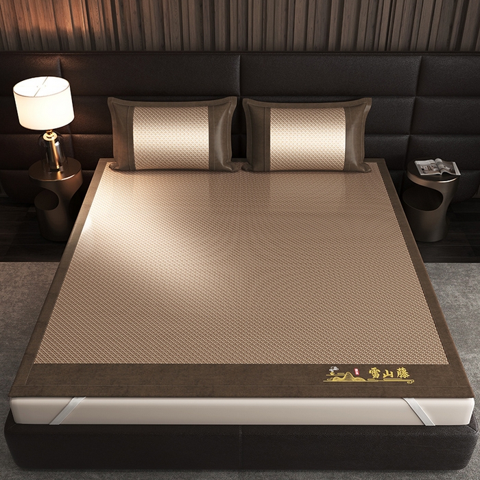 91家纺网 家纺一手货源 找家纺 yyds网供 2026新款礼品团购PE雪藤席新中式冰藤席凉席空调席子-PE雪山藤 PE雪藤-米