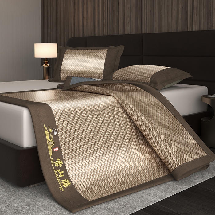 91家纺网 家纺一手货源 找家纺 yyds网供 2026新款礼品团购PE雪藤席新中式冰藤席凉席空调席子-PE雪山藤 PE雪藤-米