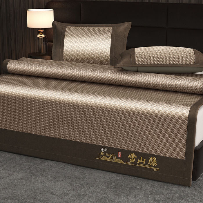 91家纺网 家纺一手货源 找家纺 yyds网供 2026新款礼品团购PE雪藤席新中式冰藤席凉席空调席子-PE雪山藤 PE雪藤-米