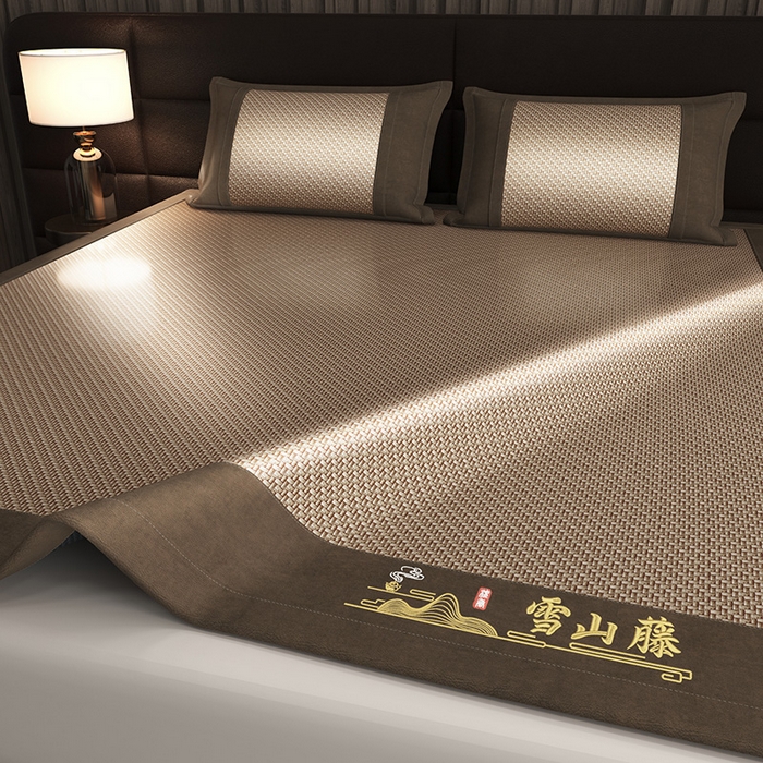 91家纺网 家纺一手货源 找家纺 yyds网供 2026新款礼品团购PE雪藤席新中式冰藤席凉席空调席子-PE雪山藤 PE雪藤-米