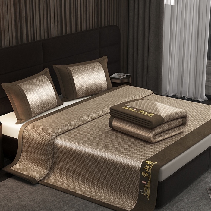 91家纺网 家纺一手货源 找家纺 yyds网供 2026新款礼品团购PE雪藤席新中式冰藤席凉席空调席子-PE雪山藤 PE雪藤-米