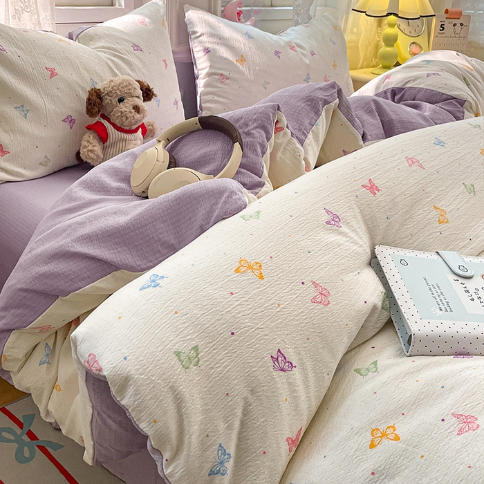 91家纺网 家纺一手货源 找家纺 （总）梦卓家纺 2026新款超柔云感木棉双层纱四件套