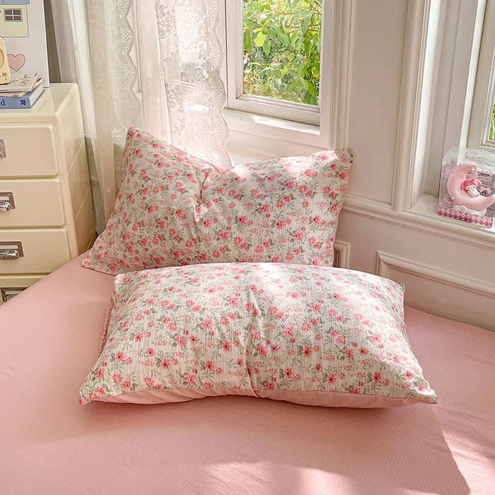 91家纺网 家纺一手货源 找家纺 梦卓家纺 2026新款超柔云感木棉双层纱四件套 花田