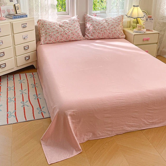 91家纺网 家纺一手货源 找家纺 梦卓家纺 2026新款超柔云感木棉双层纱四件套 花田