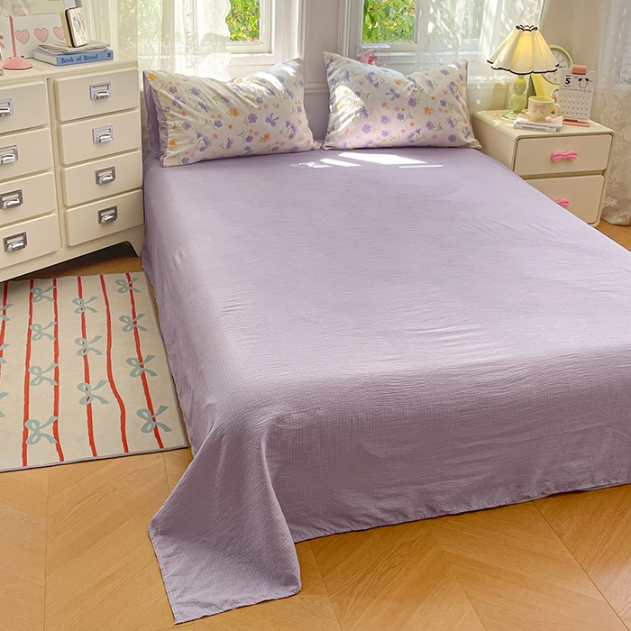 91家纺网 家纺一手货源 找家纺 梦卓家纺 2026新款超柔云感木棉双层纱四件套 花序