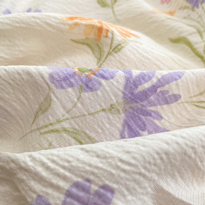 91家纺网 家纺一手货源 找家纺 梦卓家纺 2026新款超柔云感木棉双层纱四件套 花序