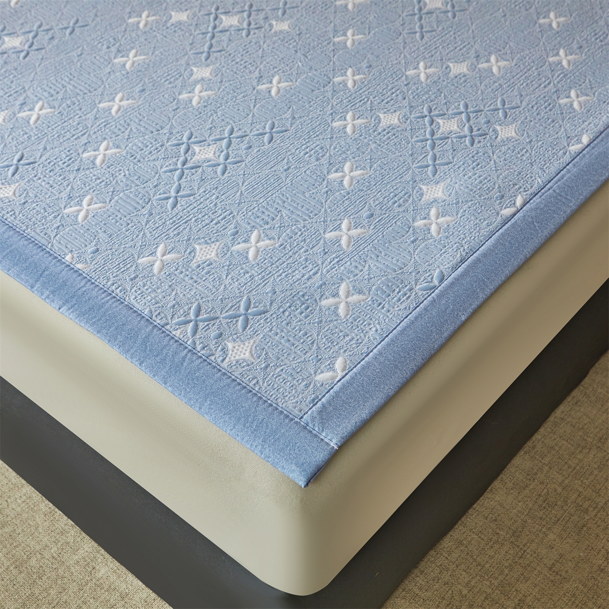 91家纺网 家纺一手货源 找家纺 （总）慕木家纺 2026新款冰豆豆满天星凉席床笠席子凉席