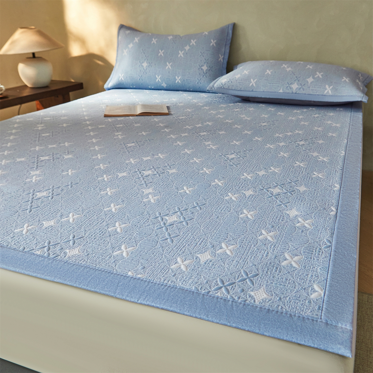 91家纺网 家纺一手货源 找家纺 （总）慕木家纺 2026新款冰豆豆满天星凉席床笠席子凉席